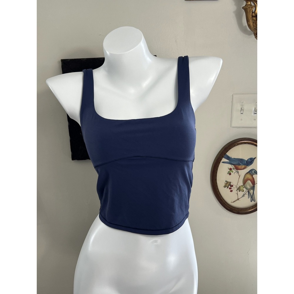 Vuori All The Form Support Tank Top Blue Built-In Bra Size S
